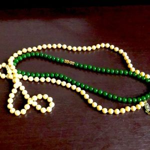 Jade and pearl necklaces